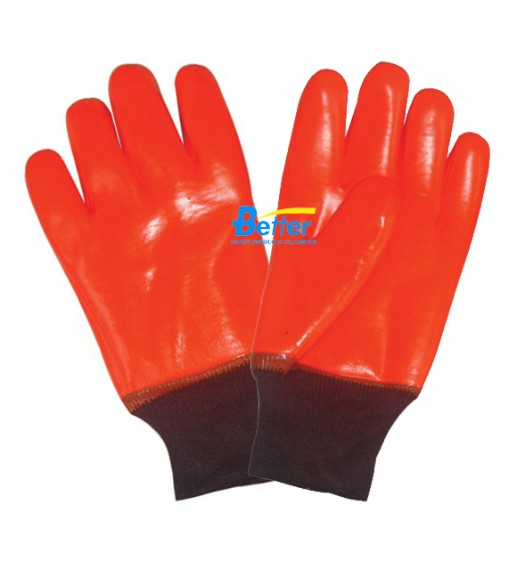 Fluorescent PVC Fully Dipped Chemical-Resistant-Gloves(BGPC501)