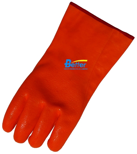 Palm Sandy Finished Fluorescent PVC Fully Dipped Chemical Glove BGPC506