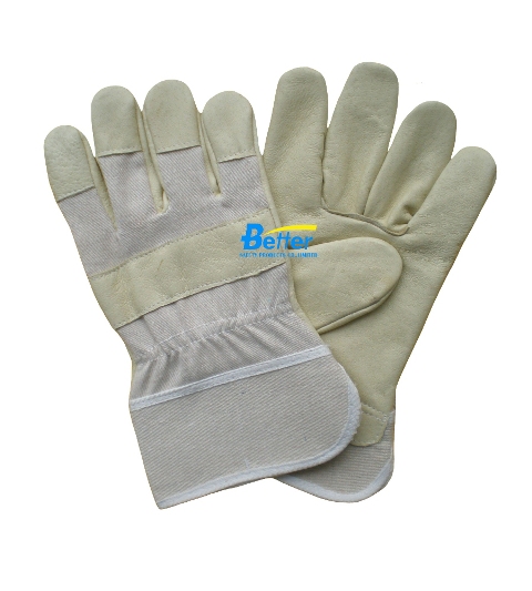 Soft Pig Leather Palm Driver Gloves Working Gloves(BGPL101)
