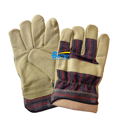 Warm Pig Leather Palm Work Gloves Driver Gloves(BGPL102W)