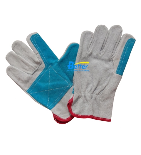 Full Cow Split Leather Driver Gloves Work Gloves(BGCD204)