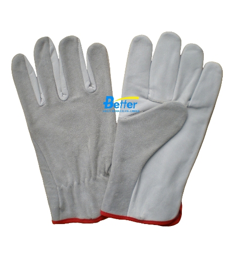 White Soft Cow Grain Leather Driver Gloves (BGCD203)