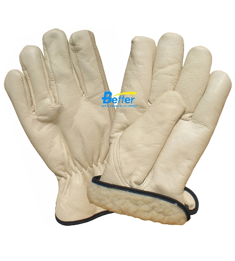 Winter Style BOA Lining Cow Grain Leather Driver Gloves(BGCD102W)