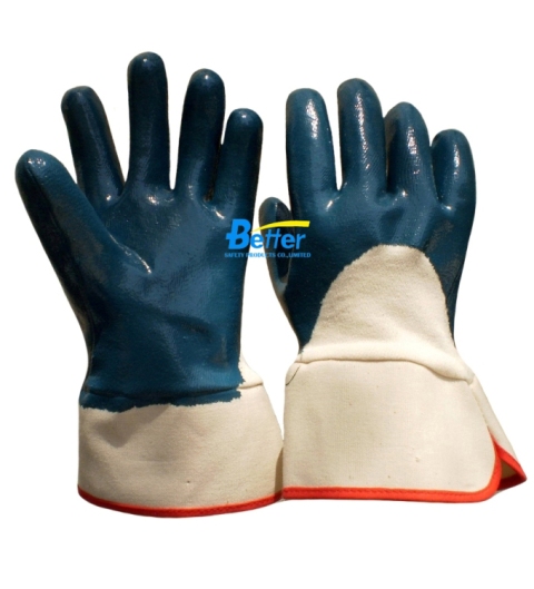 BGNC203-Super Strong Heavyduty Blue Nitrile Coated Gloves