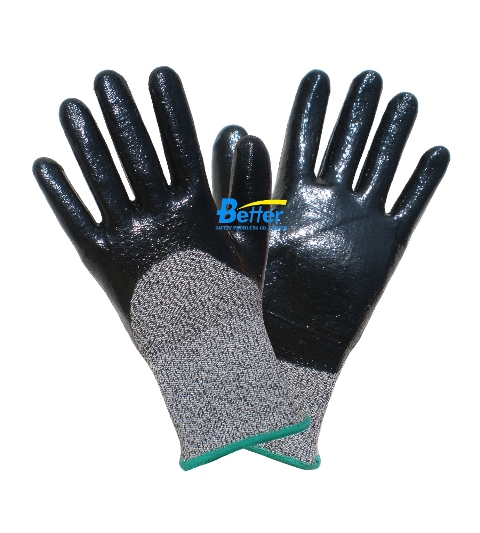 Nitrile Soomth Finished HPPE Cut-Resistant-Work Gloves(BGDN102)