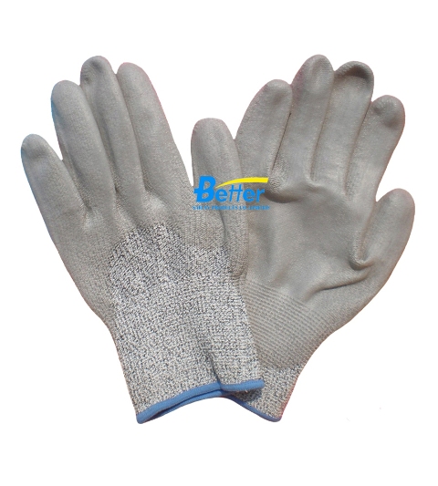 Super Touch PU Palm HPPE Cut-Resistant-Working Gloves(BGDP102)