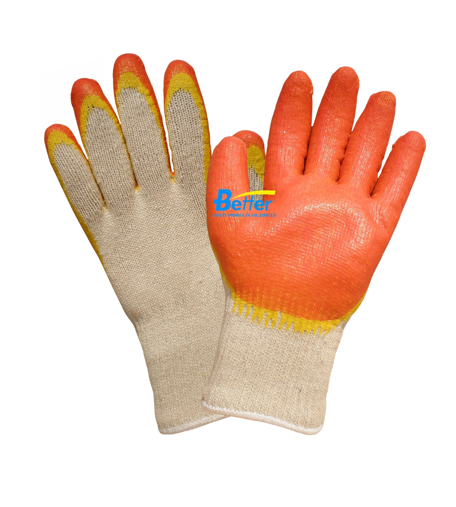Russian Style Double Color Smooth Finished Latex Coated Working Gloves (BGLC105)