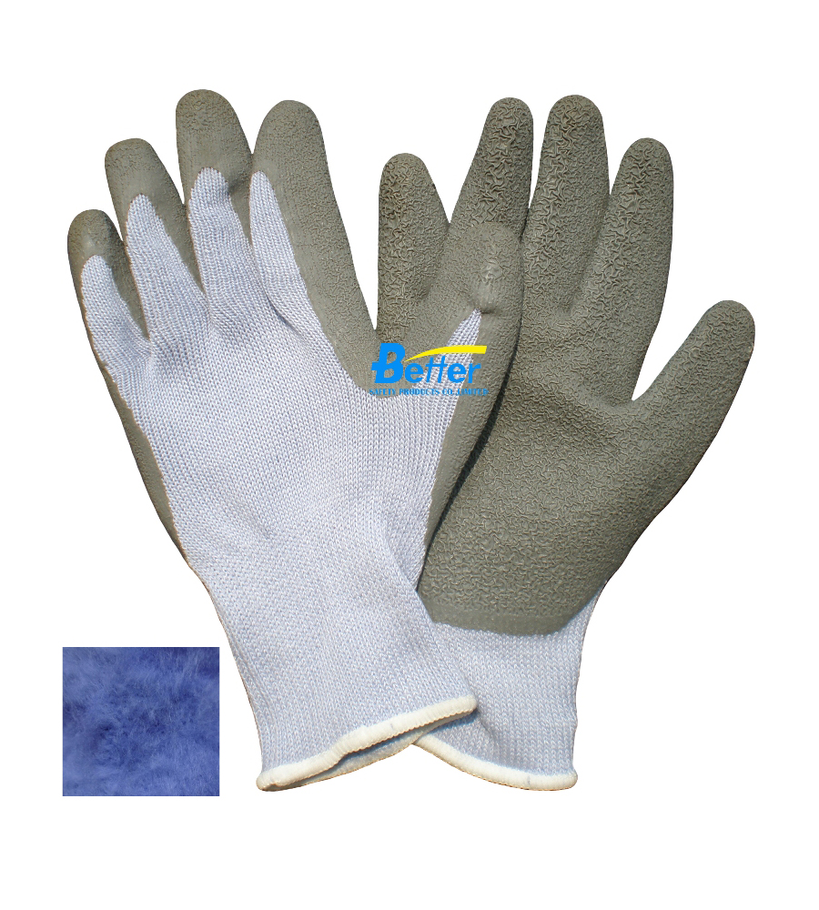 10G Gray Warm Winter Latex Palm Coated Gloves (BGLC205)