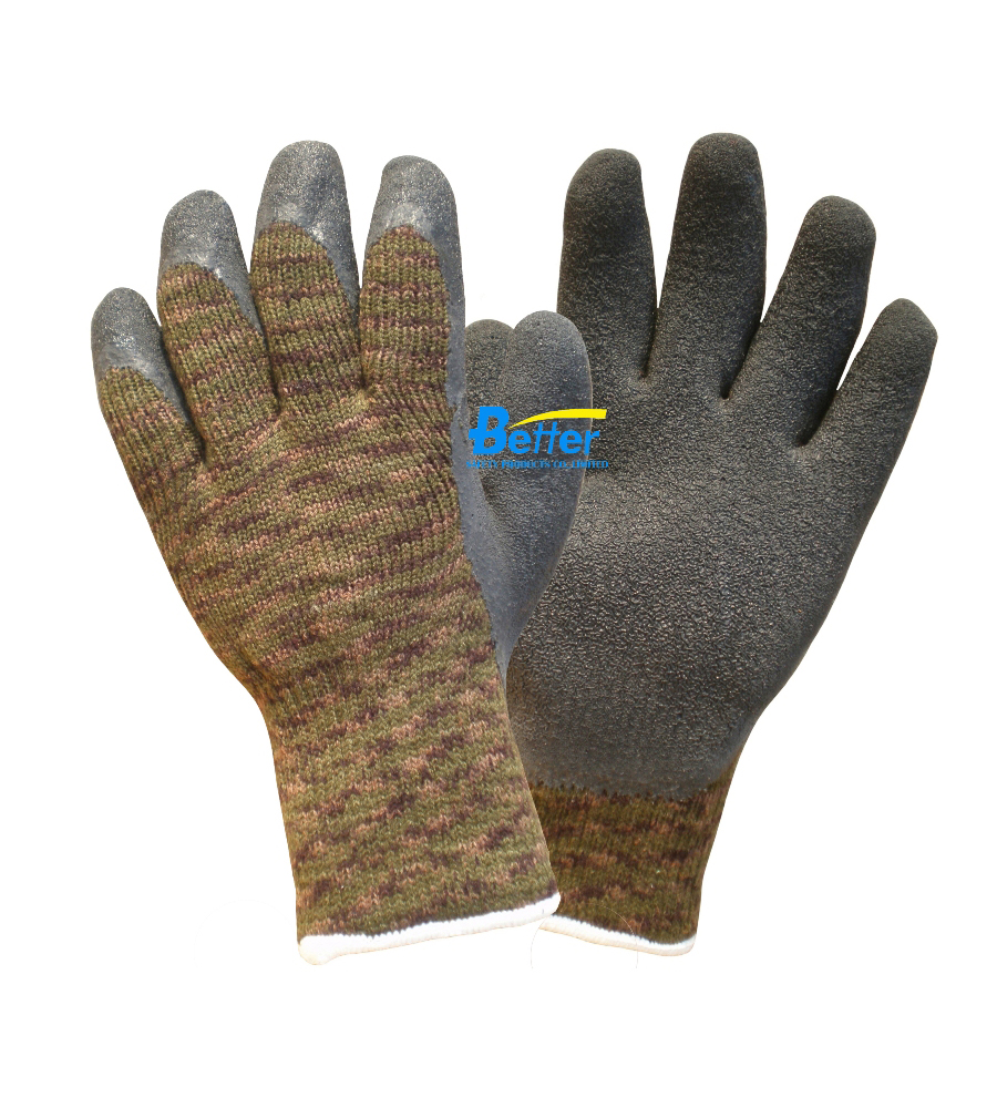 7 Guage Camouflage Acrylic Shell With Latex Dipped Work Glove-BGLC203