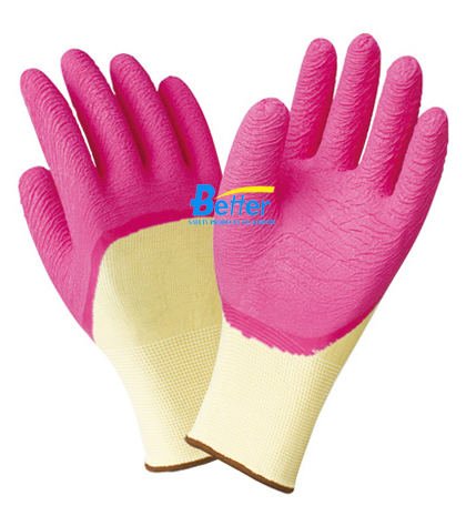 Flexible Latex 3/4 Foam Finished,13G 100% Nylon Gloves Lining