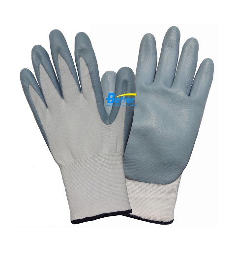 Foam Finished Nitrile Labor Safety Work Gloves (BGNC303W)