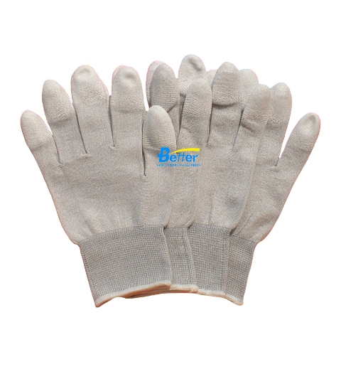 13G High Quality PU Palm Coated Worker Gloves-Carbon Nylon Lining(BGPU100)