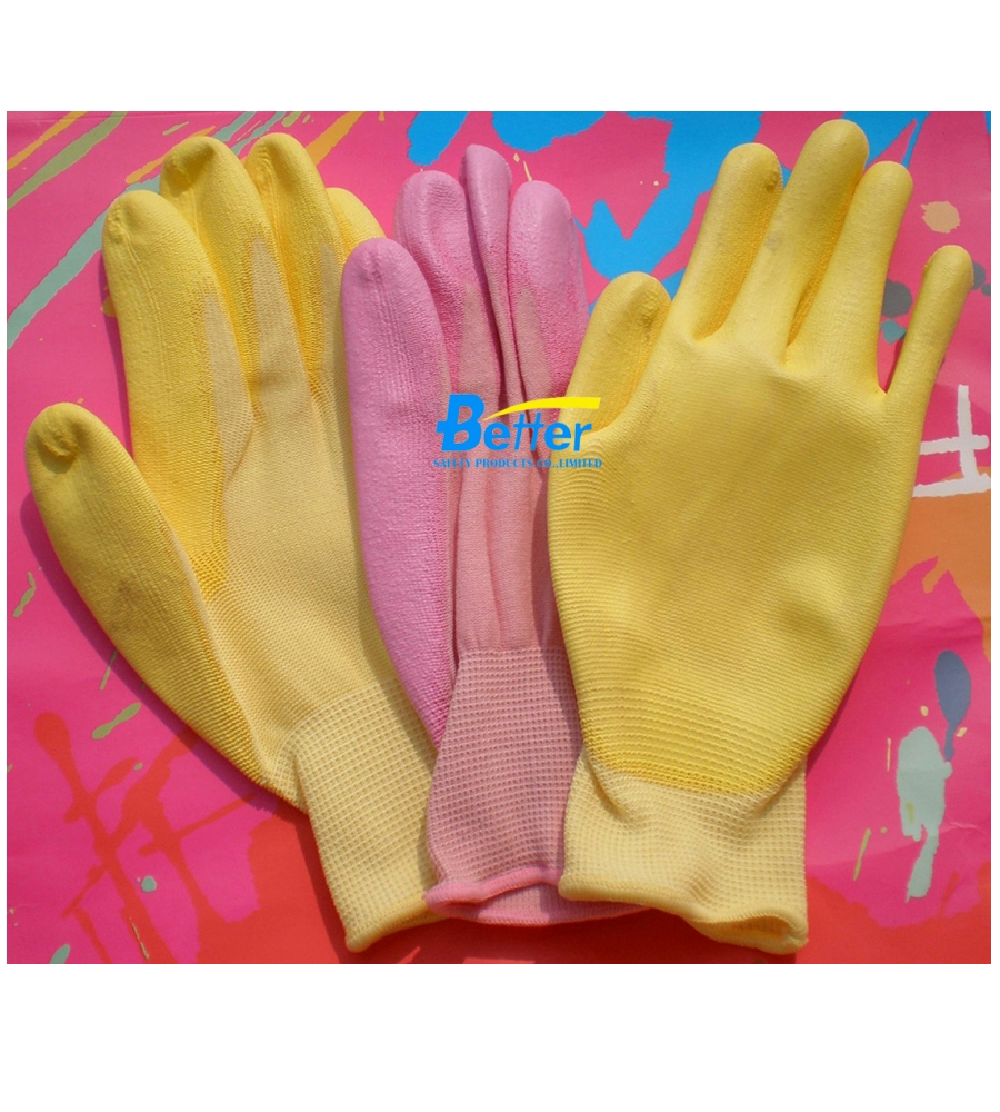 BGPU203-Colourful Flexible PU Palm Coated Gloves