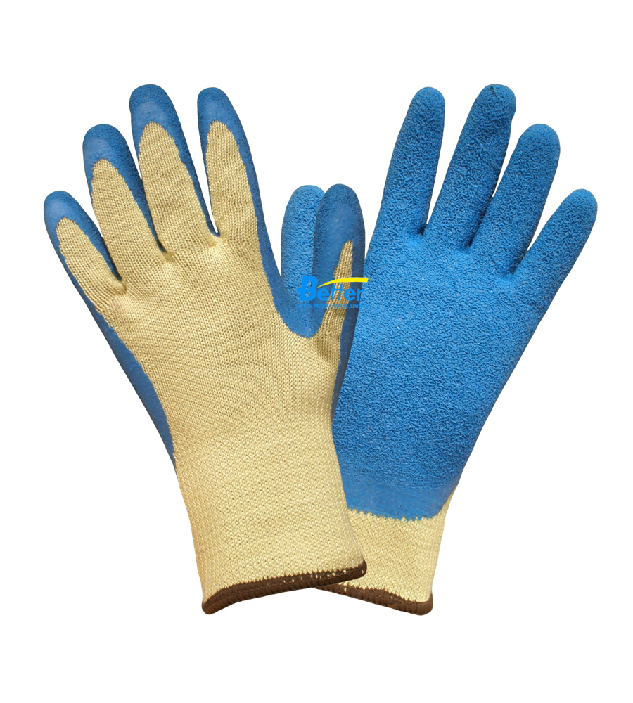 Aramid FiberCut Resistant Safety Gloves-Latex Crinkle Finished (BGKL101)