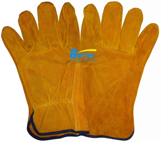 Wing Thumb Golden Cow Split Leather Driver Gloves(BGCD202-2)