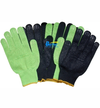 Polyester Shell PVC Dots Safety Work Glove DPO10101)