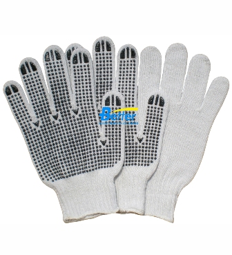 Bleach White T/C PVC Dots Work Gloves (DTC07102)