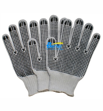 Double Sides PVC Dots Labor Work Gloves (DTC07203)