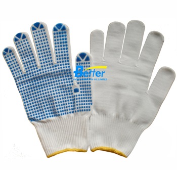 Cotton Nylon PVC Dots Work Gloves (DNY13101)