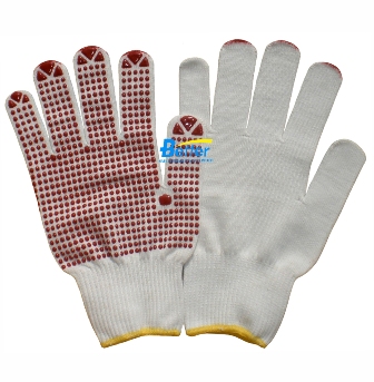 German Style Nylon Cotton PVC Dots Work Gloves (DCN13101)