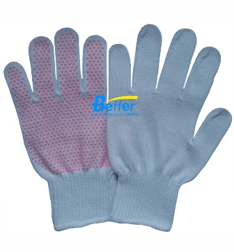 Japanese Style 100% Cotton PVC Dots Work Gloves (DCO10101)