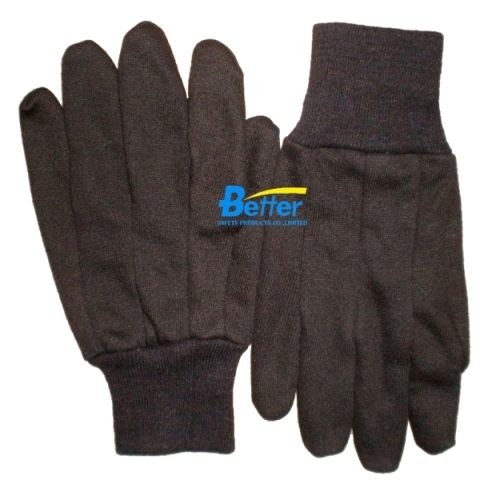 BGCJ101-Mens Brown Cotton Jersey Gloves