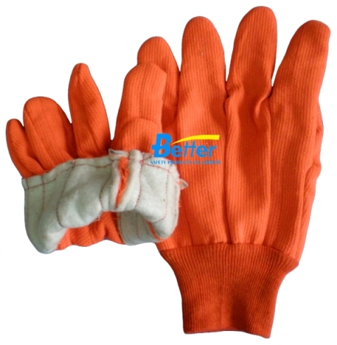 BGCW103-High Visibility Orange Cotton Canvas Work Gloves