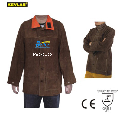 BWJ-5130-Super Charcoal-Brown Split Cowhide Leather Welding Jackets