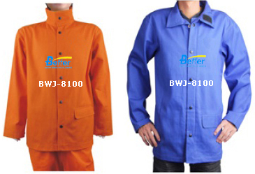 BWJ-8100-Excellent Hi-Viz Safety Orange FR (Flame Retardant) Welding Jacket