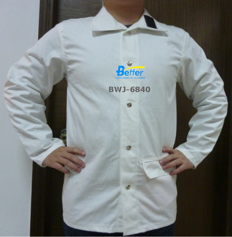 BWJ-6840-Excellent White FR (Flame Retardant) Welding Jacket