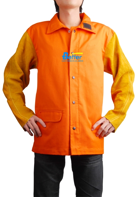 BCFR103 -Hi-Viz Fire Fighting FR Cotton Fire Retardant Clothing Leather Sleeves