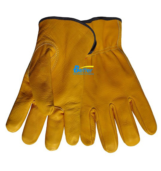 Soft Golden Cow Grain Leather Driver Gloves(BGCD102G)