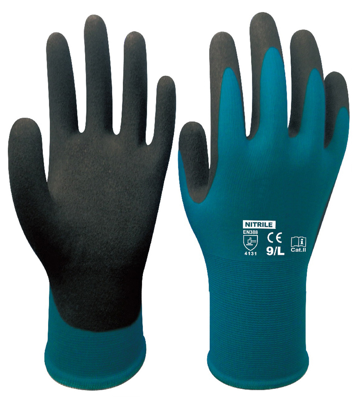 Dexterity 18 Guage Nylon Shell Sandy-Nitrile-Dipped Work Gloves