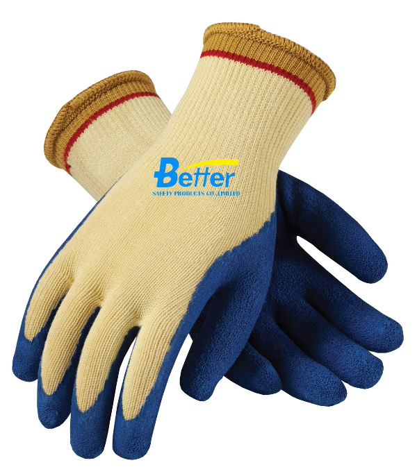 Aramid Fiber Cut Resistant Safety Gloves-Latex Crinkle Finished (BGKL101)