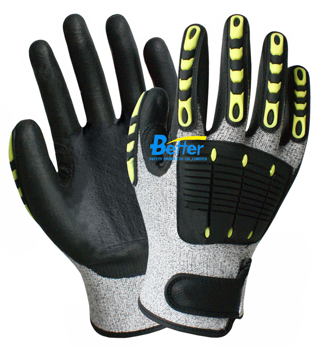 BGAV005-Cut-Resistant Rubber Palm Impact Resistant And Anti-Vibration Gloves