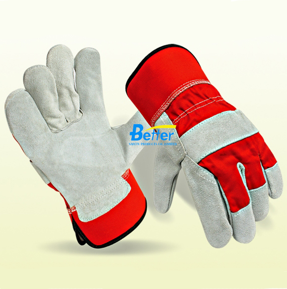 Cow Split Leather Palm Safety Gloves(BGCL207)