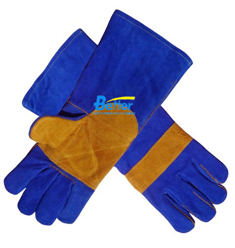 Deluxe Aramid Fiber Sewn Cow Split Leather Welding Gloves(BGCW331)