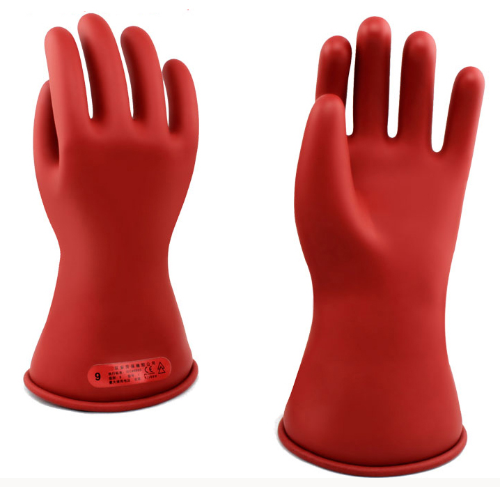 1 KV Long Low Voltage Class 0 Electric Worker Safety Hand Protection Latex Rubbe
